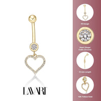 Open Heart Belly Ring - 16G