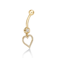 Open Heart Belly Ring - 16G