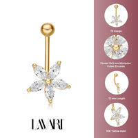 Flower Belly Ring - 16G