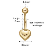 Heart Belly Ring - 16G