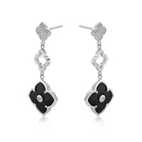 Flora Grand Triple Flower Cubic Zirconia Drop Earrings