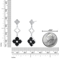 Flora Grand Triple Flower Cubic Zirconia Drop Earrings