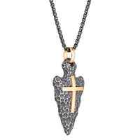 Arrowhead Cross Pendant in Stainless Steel