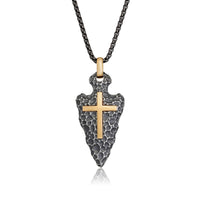 Arrowhead Cross Pendant in Stainless Steel