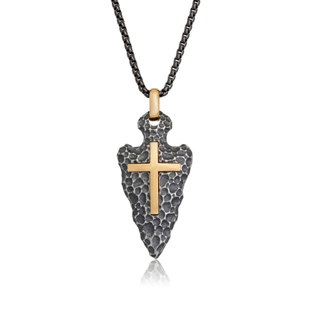 Arrowhead Cross Pendant in Stainless Steel