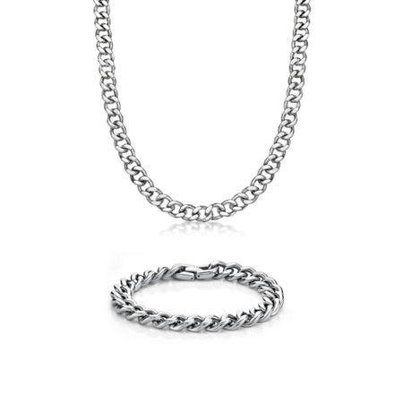Thick Curb Chain Gift Set in Stainless Steel, 20"