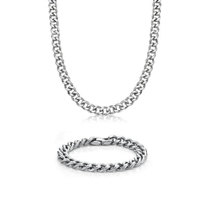 Thick Curb Chain Gift Set in Stainless Steel, 20"