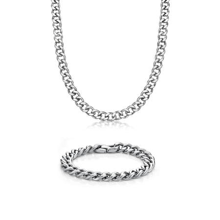 Thick Curb Chain Gift Set in Stainless Steel, 20"