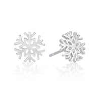 Snowflake Stud Earring in Sterling Silver