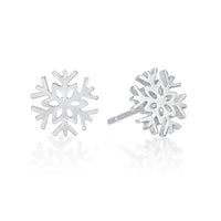 Snowflake Stud Earring in Sterling Silver