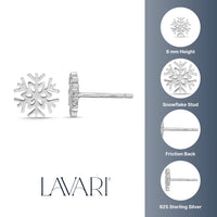Snowflake Stud Earring in Sterling Silver