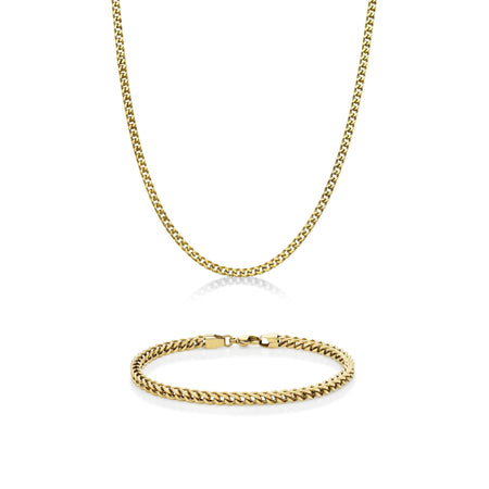 Thin Foxtail Chain Gift Set in Gold Ion Plated Stainless Steel, 20"