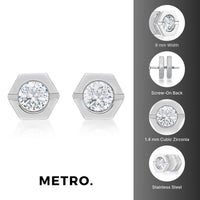 Hexagon Stud Earring in Stainless Steel