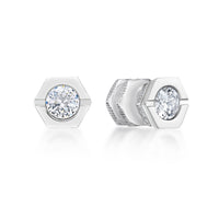 Hexagon Stud Earring in Stainless Steel