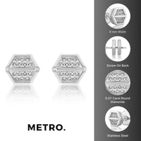 Hexagon Stud Earring in Stainless Steel