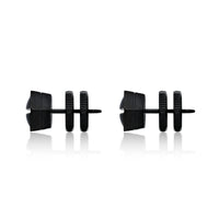 Hexagon Stud Earring in Black Ion Plated Stainless Steel