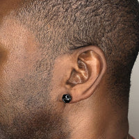 Hexagon Stud Earring in Black Ion Plated Stainless Steel
