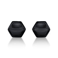 Hexagon Stud Earring in Black Ion Plated Stainless Steel