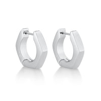 Hexagon Hoop Earring in Stainless Steel