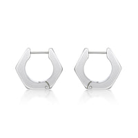 Hexagon Hoop Earring in Stainless Steel