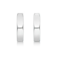 Hexagon Hoop Earring in Stainless Steel