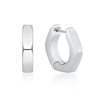 Hexagon Hoop Earring in Stainless Steel