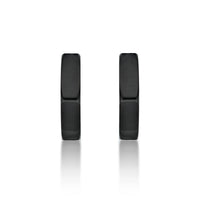 Hexagon Hoop Earring in Black Ion Plated Stainless Steel