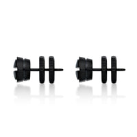 Men's Round Stud Earring in Black Ion Plated Stainless Steel