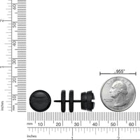 Men's Round Stud Earring in Black Ion Plated Stainless Steel