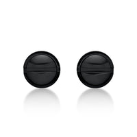 Men's Round Stud Earring in Black Ion Plated Stainless Steel