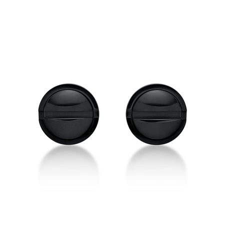 Men's Round Stud Earring in Black Ion Plated Stainless Steel