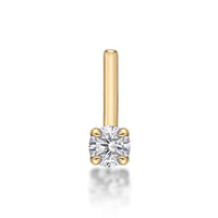 14K L-Shaped Cubic Zirconia Nose Ring - 20G