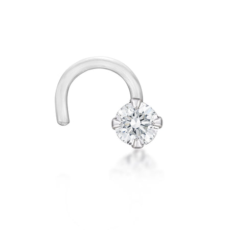 14K Screw Cubic Zirconia Nose Ring - 20G