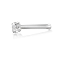 14K Cubic Zirconia Nose Stud - 20G