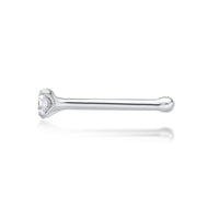 14K Cubic Zirconia Nose Stud - 20G