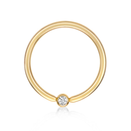 Crystal Captive Bead Nipple Hoop - 14G
