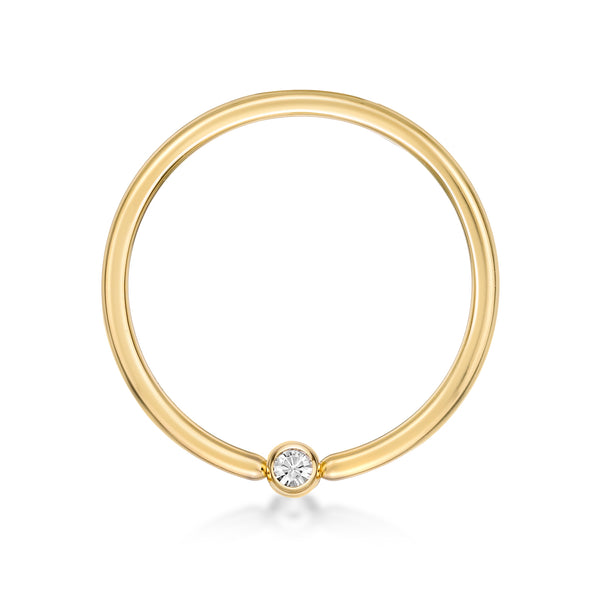Crystal Captive Bead Nipple Hoop - 14G