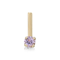 14K L-Shaped Swarovski Nose Stud - 20G