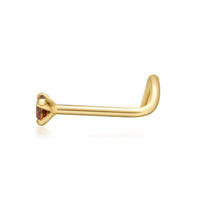 14K Screw Brown Diamond Nose Ring - 20G
