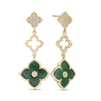 Flora Grand Triple Flower Cubic Zirconia Drop Earrings