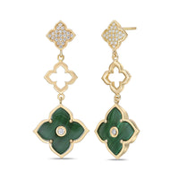Flora Grand Triple Flower Cubic Zirconia Drop Earrings