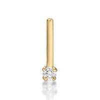 14K L-Shaped Diamond Nose Stud - 22G