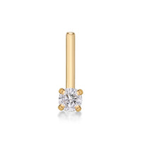 14K L-Shaped Diamond Nose Stud - 22G