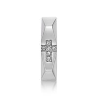 Faceted Cross Hoop Earring in Stainless Steel