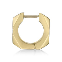 Faceted Cross Hoop Earring in Gold Ion Plated Stainless Steel