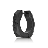 Faceted Cross Hoop Earring in Black Ion Plated Stainless Steel