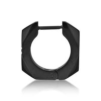 Faceted Cross Hoop Earring in Black Ion Plated Stainless Steel