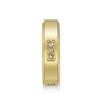 Channel Set Hoop Earring in Gold Ion Plated Stainless Steel