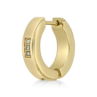 Channel Set Hoop Earring in Gold Ion Plated Stainless Steel
