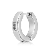 Channel Set Hoop Earring in Stainless Steel